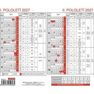Helma 365 Plánovací karta 2027