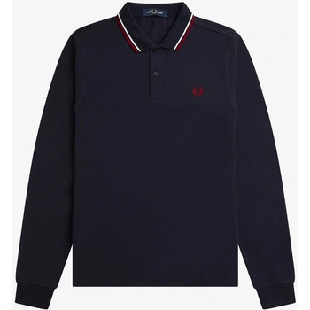 Fred Perry Блуза с яка Fred Perry Long Sleeve Twin Tipped Polo Shirt - Navy T55