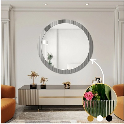 Alfaram Dekoratívne okrúhle zrkadlo na ornamentálnom skle Visiosun Classic - LUXORA GLIMMER 90