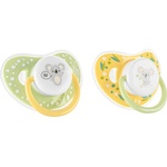 Lorelli Силиконови залъгалки Lorelli Baby Care - С капаче, 6м+, 2 броя, Yellow/Green (10220760003) - baby