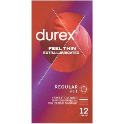 Durex Feel Thin Extra Lubricated Regular Fit 12 ks
