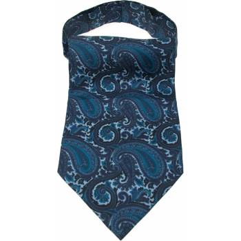 Kravata Askot s modrým kašmírovým vzorom