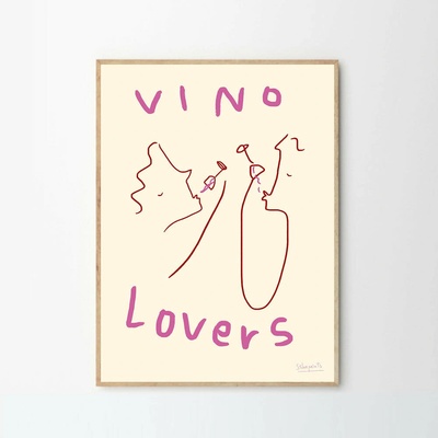 Moikka Plagát Vino Lovers by Ruby Hughes 50x70
