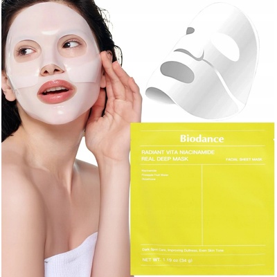 BIODANCE RADIANT VITA NIACINAMIDE REAL DEEP MASK Inovativní rozjasňující hydratační maska s niacinamidem a ovocnými extrakty 34 g – Zbozi.Blesk.cz