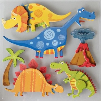 IMPOL TRADE 3D samolepky na zeď dětské dinosauři 3D001 30 x 30 cm