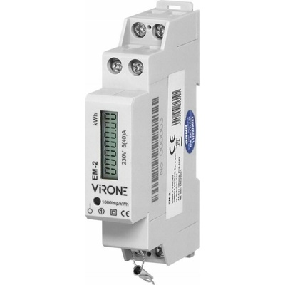 Jednofázový elektromer, 40 A, impulzný výstup, 1 modul, DIN TH-35mm