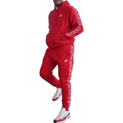 Nike červená bavlnená s kapucňou
