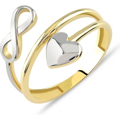 Lillian Vassago prsteň z kombinovaného zlata so Srdcom a Nekonečnom LLV85 GR067