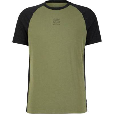 Stoic Мъжка фланелка с къс ръкав за колоездене Stoic PerformanceMerino LofsdalenSt. MTB S/S Cycling jersey - Black / Moss Green (056-4036-0211)