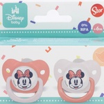 Stor Силиконови залъгалки Stor - Minnie Mouse Heart Full, 6+ м, 2 броя (10767) - ozone