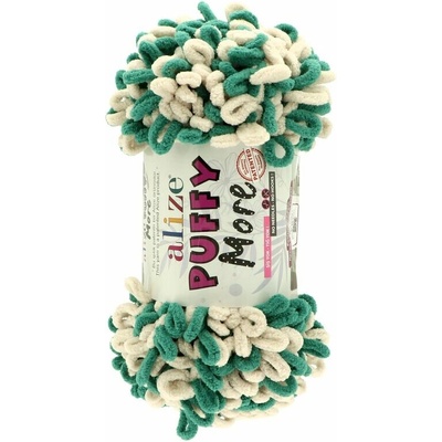 Alize Puffy More 6542 krémová so zelenou