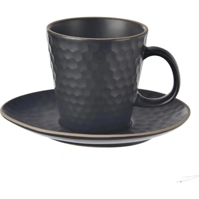 Orion Kameninový hrnček s podšálkou na espresso čierny 100 ml