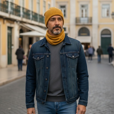 Ebbie bavlněná čepice beanie hořčicová ŽEBROVANÁ