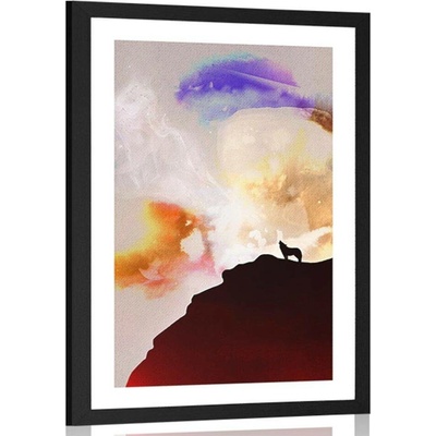 Plakát s paspartou magické zavýjení vlka - 20x30 no frame