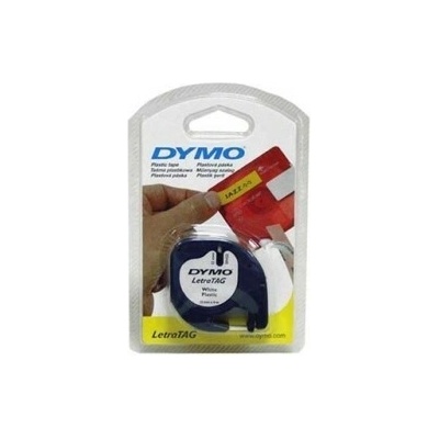 Originálna páska Dymo LetraTag 12mm, 59421, S0721500, čierna tlač/biely podklad, 4m, papierová páska