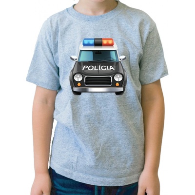 Fajntričko Kids detské tričko Polícia sivá