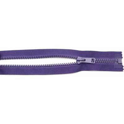 Deliteľný kostený zips - dĺžka (30 - 95 cm) - rôzne farby 40 cm Tmavo fialová bez ozdoby