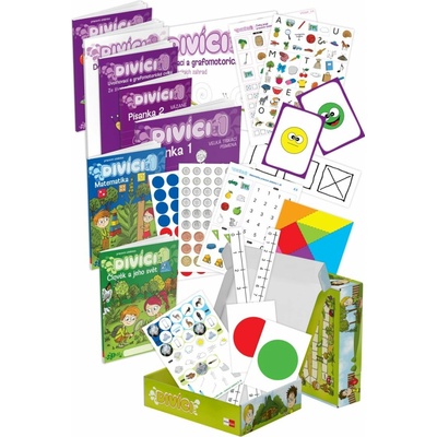 Divíci 1 - rozšířený žákovský balíček - Český jazyk GM (vázané písmo) + Matematika + Člově
