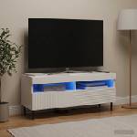vidaXL LED телевизионен кабинет HAARLEM 100 x 35 x 43 см Бял гланц (896989)