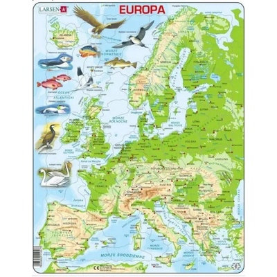 Larsen Skládačka Topografická mapa Evropy 87 dílků