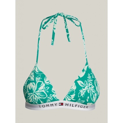 Tommy Hilfiger dámská plavková podprsenka se vzorem zelená