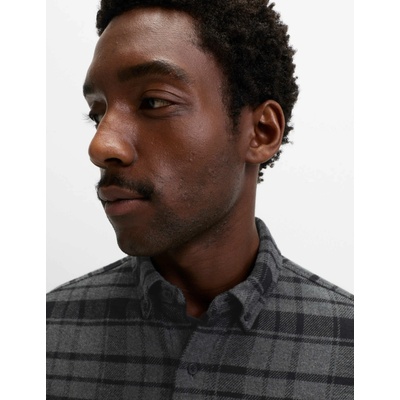 Marks & Spencer Чисто памучна фланелена риза Marks & Spencer сива Marks & Spencer | Siv | МЪЖЕ | S