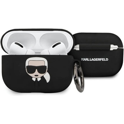 Karl Lagerfeld Защитен калъф Karl Lagerfeld Airpods Pro Ikonik, за Apple Airpods Pro, силиконов, с карабинер, черен (KLACAPSILGLBK)