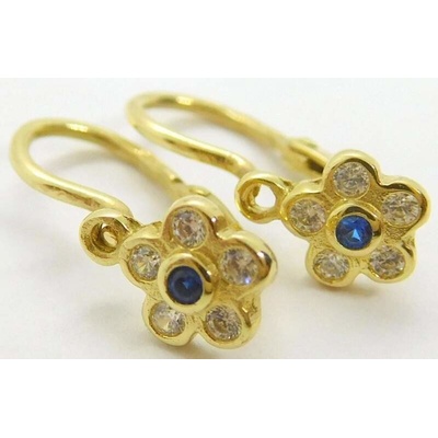 Klenoty Budín zlaté dětské náušnice dětské náušnicky se safíry 5331106