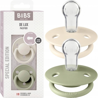 Bibs De Lux silikon 2 ks Ivory / sage