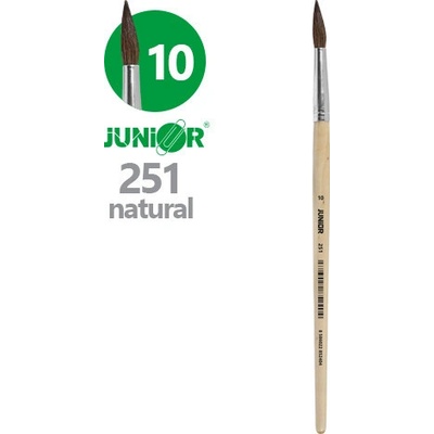 Junior guľatý štetec číslo 10" 251 Natural