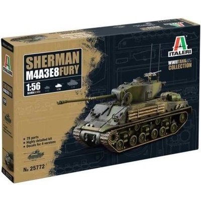 Italeri M4A3E8 Sherman Fury Model Kit tank 257721:56