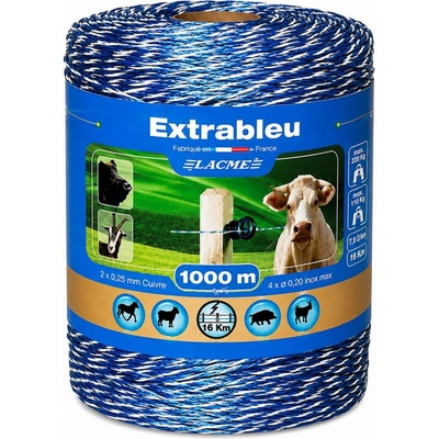Lacme Lanko pro elektrický ohradník EXTRABLEU modro-bílá Délka: 1000 m