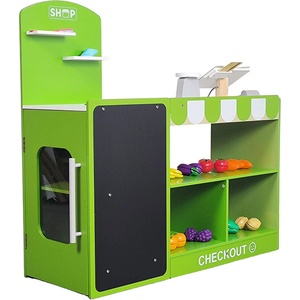 Smart Baby Детски дървен магазин Smart Baby - С аксесоари, зелен (ACT268-1) - baby