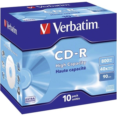 Verbatim CD-R 800MB 40x, AZO, jewel box, 10ks (43428) – Zboží Živě