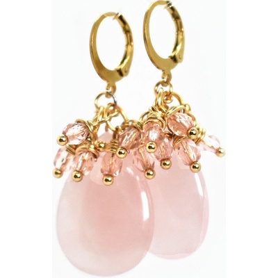 Armillas Boho náušnice s růženínem a CZ sklem NA250101