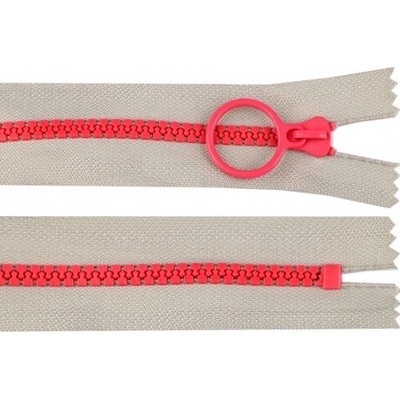 Zip kostěný 20cm - šedá