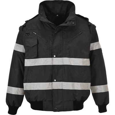 Portwest iona s435 / Водоустойчиво светлоотразително бомбър яке 4в1 - Черно 4xl (s435bkr4xl)