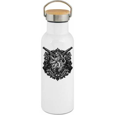123TRIKO termoska Lev a pušky, černý tisk 500 ml
