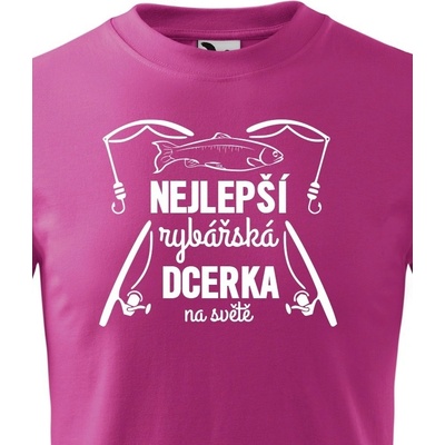 dětské tričko Nejlepší rybářská dcerka na světě purpurová