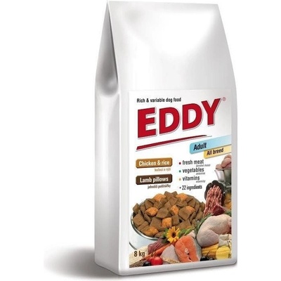 EDDY Adult All Breed kuřecí s polštářky s jehněčím 1 kg