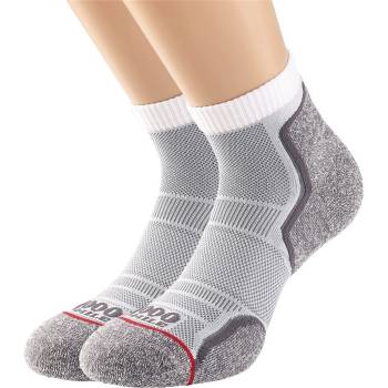 1000 Mile Trainer Liner 2 Pack Senior - White/Grey Mens