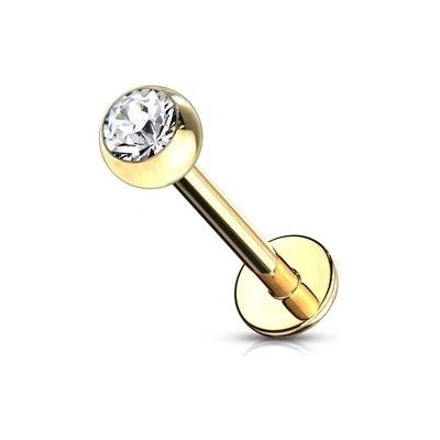 Šperky4U pozlacený piercing do brady labreta LB1033-C
