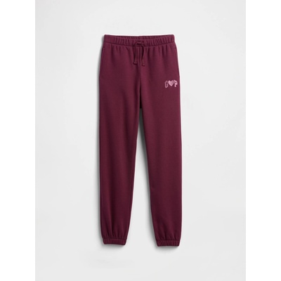 GAP Kids Sweatpants with Logo Girls tmavočervená