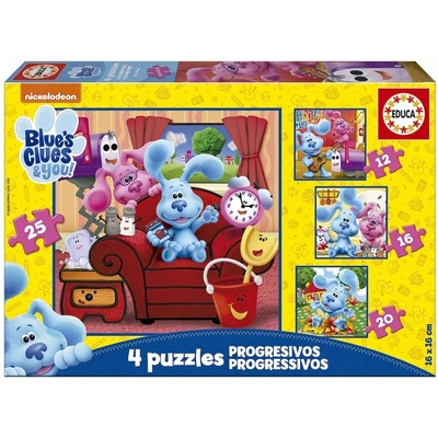Educa Пъзел 4 in 1 Educa, Blue? s Clues, 12/16/20/25 части