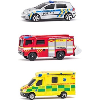 Maisto - CZ - Комплект спасителни превозни средства, Чешка република - Полиция, Линейка, Пожарна кол