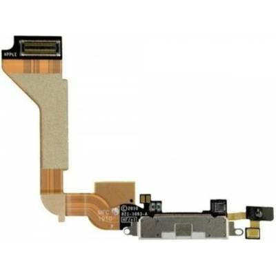 AppleKing nabíjecí a datový flex konektor s mikrofonem pro iPhone 4 - bílý