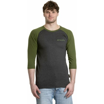 Meatfly мъжка тениска с дълъг ръкав Reagan Raglan Olive / Charcoal Heather | Сива Meatfly | Siv | МЪЖЕ | S