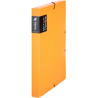 Karton P+P Box plastový na spisy s gumičkou Opaline A4, transp. oranžový