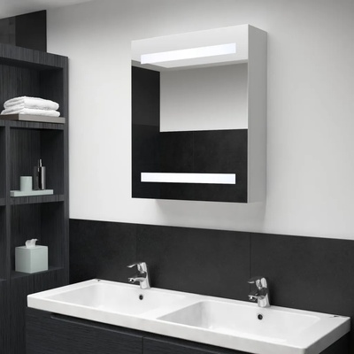 vidaXL LED шкаф с огледало за баня, 50x13, 5x60 см (285115)