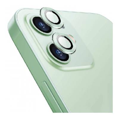 Защитно закалено стъкло за задната камера с алуминиева рамка за iPhone 12 / 12 mini - зелено (41479)
